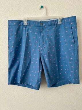Peter millar Men's Blue sail boat Printed Cotton Blend Shorts